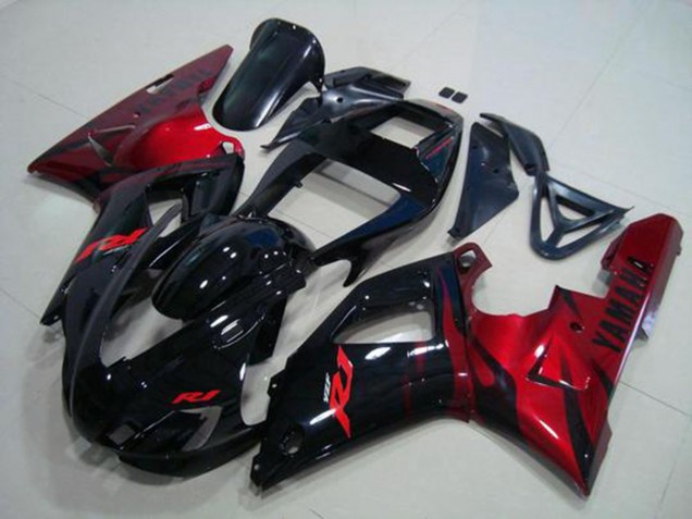 Noir Rouge Carénage Moto Yamaha R1 1998-1999 Noir Rouge Carénage Moto Yamaha R1 1998-1999