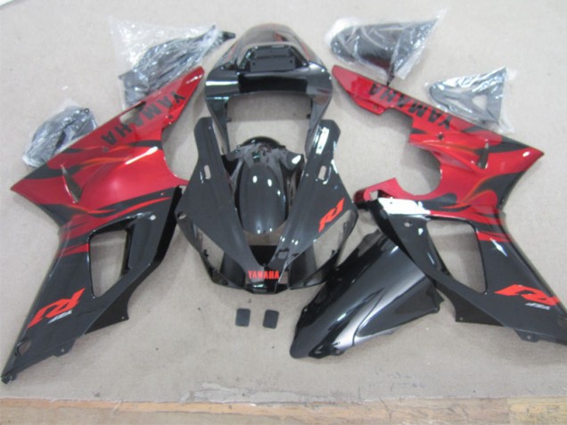 Noir Rouge Carénage Moto Yamaha R1 2000-2001 Noir Rouge Carénage Moto Yamaha R1 2000-2001