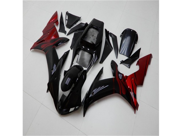 Noir Rouge Carénage Moto Yamaha R1 2002-2003 Noir Rouge Carénage Moto Yamaha R1 2002-2003