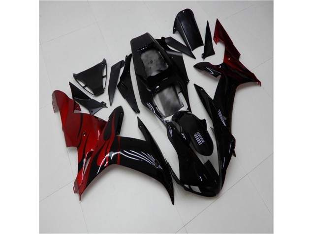 Noir Rouge Carénage Moto Yamaha R1 2002-2003 Noir Rouge Carénage Moto Yamaha R1 2002-2003