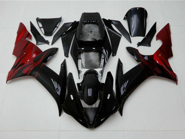 Noir Rouge Carénage Moto Yamaha R1 2002-2003 Noir Rouge Carénage Moto Yamaha R1 2002-2003