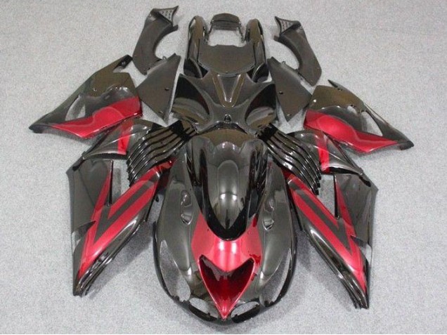 Noir Rouge Carénages Moto Kawasaki ZX14R ZZR 1400 2006-2011 Noir Rouge Carénages Moto Kawasaki ZX14R ZZR 1400 2006-2011