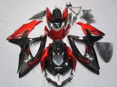 Noir Rouge Carénages Moto Suzuki GSXR 1000 K7 2007-2008