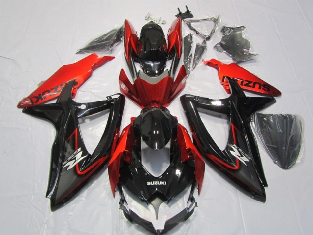 Noir Rouge Carénages Moto Suzuki GSXR 1000 K7 2007-2008 Noir Rouge Carénages Moto Suzuki GSXR 1000 K7 2007-2008