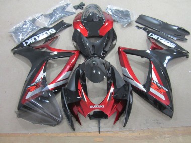 Noir Rouge Carénages Moto Suzuki GSXR 750 K6 2006-2007