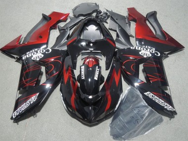Noir Rouge Corona Extra Carénage Moto Kawasaki ZX10R 2006-2007