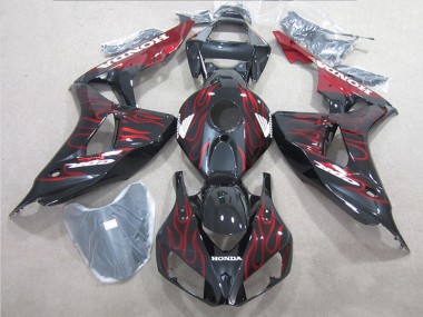 Noir Rouge Flamme Carénage Moto Honda CBR 1000 RR 2006-2007