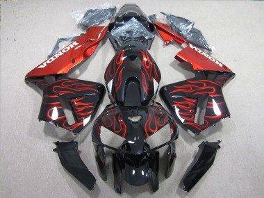 Noir Rouge Flamme Carénage Moto Honda CBR 600 RR 2005-2006