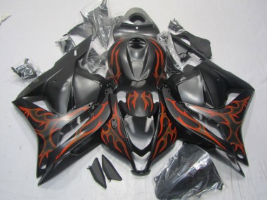 Noir Rouge Flamme Carénage Moto Honda CBR 600 RR 2009-2012