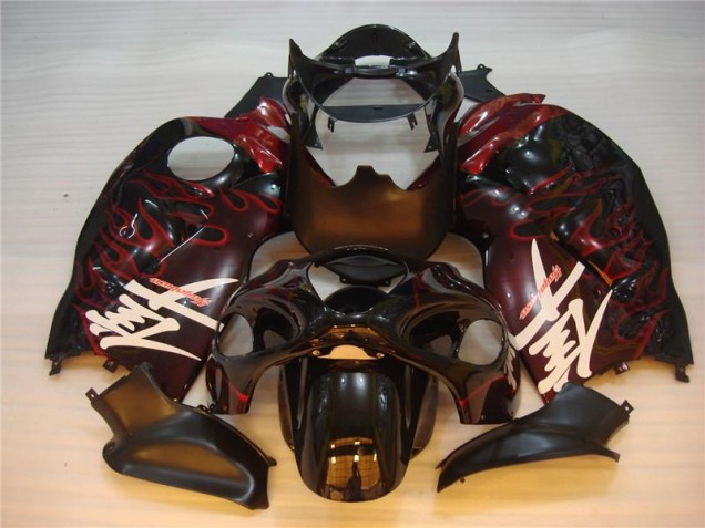 Noir Rouge Flamme Carénage Moto Suzuki GSXR 1300 Hayabusa 1996-2007 Noir Rouge Flamme Carénage Moto Suzuki GSXR 1300 Hayabusa 1996-2007