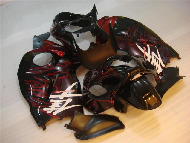 Noir Rouge Flamme Carénage Moto Suzuki GSXR 1300 Hayabusa 1996-2007 Noir Rouge Flamme Carénage Moto Suzuki GSXR 1300 Hayabusa 1996-2007