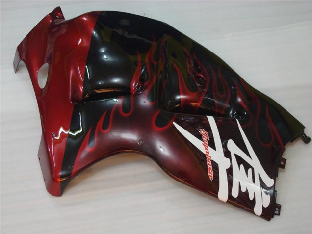 Noir Rouge Flamme Carénage Moto Suzuki GSXR 1300 Hayabusa 1996-2007 Noir Rouge Flamme Carénage Moto Suzuki GSXR 1300 Hayabusa 1996-2007