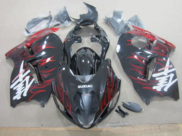 Noir Rouge Flamme Carrosserie Moto Suzuki GSXR 1300 Hayabusa 1996-2007 Noir Rouge Flamme Carrosserie Moto Suzuki GSXR 1300 Hayabusa 1996-2007