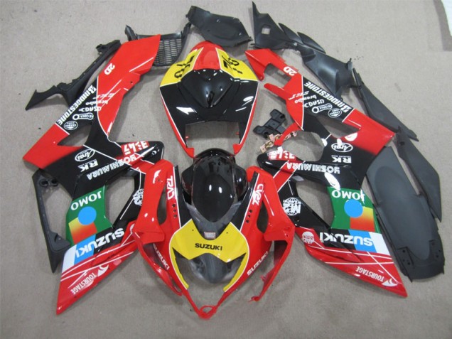 Noir Rouge Jaune Jomo Carénage Moto Suzuki GSXR 600 K6 2006-2007 Noir Rouge Jaune Jomo Carénage Moto Suzuki GSXR 600 K6 2006-2007