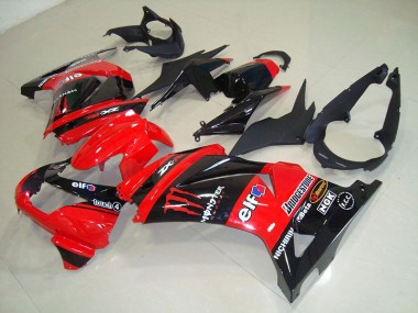 Noir Rouge Monster Carénage Moto Kawasaki ZX 250R 2008-2012