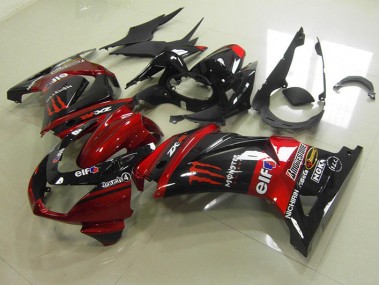 Noir Rouge Monster Carénages Moto Kawasaki ZX 250R 2008-2012