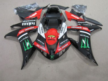 Noir Rouge Motul Carénage Moto Yamaha R1 2002-2003