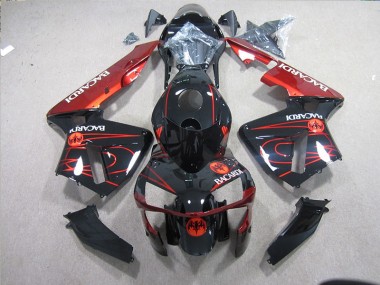 Noir Rouge Racardi Carénage Moto Kawasaki ZX10R 2003-2005