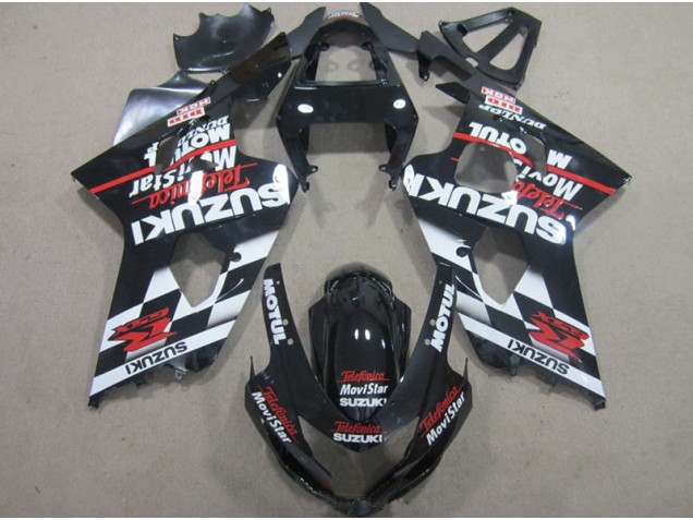 Noir Rouge Telefumia Movistar Carénage Moto Suzuki GSXR 600 K4 2004-2005 Noir Rouge Telefumia Movistar Carénage Moto Suzuki GSXR 600 K4 2004-2005