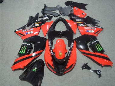 Noir Rouge Touch4 Monster Carénage Moto Kawasaki ZX10R 2006-2007