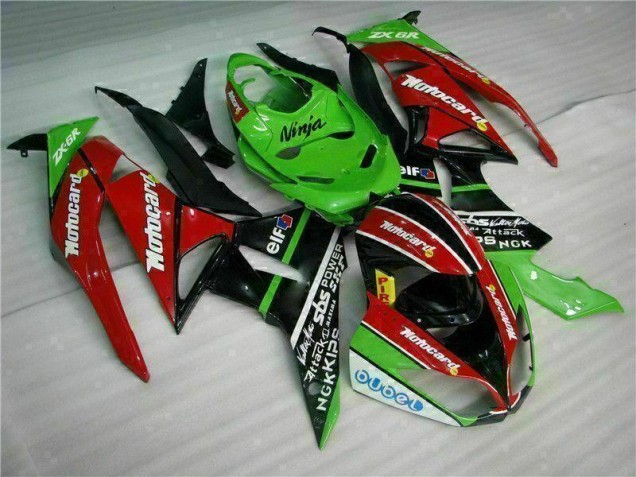 Noir Rouge Vert Motocard Carénage Moto Kawasaki ZX6R 2009-2012 Noir Rouge Vert Motocard Carénage Moto Kawasaki ZX6R 2009-2012