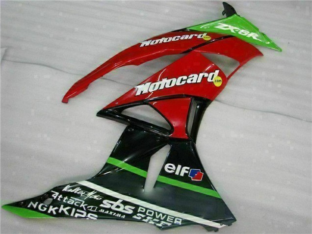 Noir Rouge Vert Motocard Carénage Moto Kawasaki ZX6R 2009-2012 Noir Rouge Vert Motocard Carénage Moto Kawasaki ZX6R 2009-2012