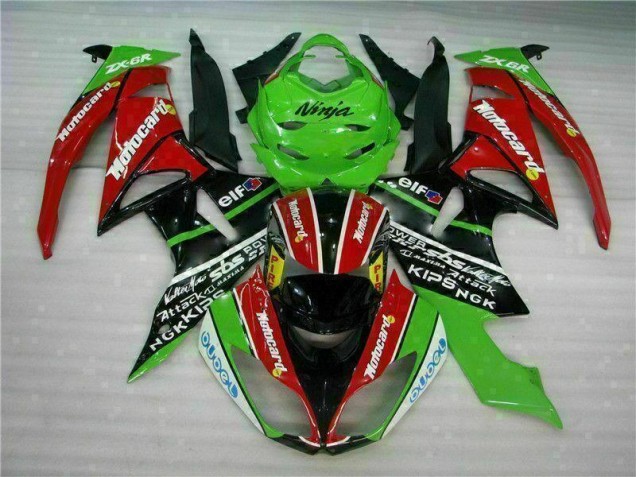 Noir Rouge Vert Motocard Carénage Moto Kawasaki ZX6R 2009-2012 Noir Rouge Vert Motocard Carénage Moto Kawasaki ZX6R 2009-2012