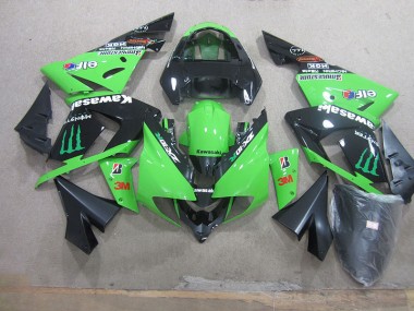 Noir Vert 3M Monster Carénage Moto Kawasaki ZX10R 2003-2005