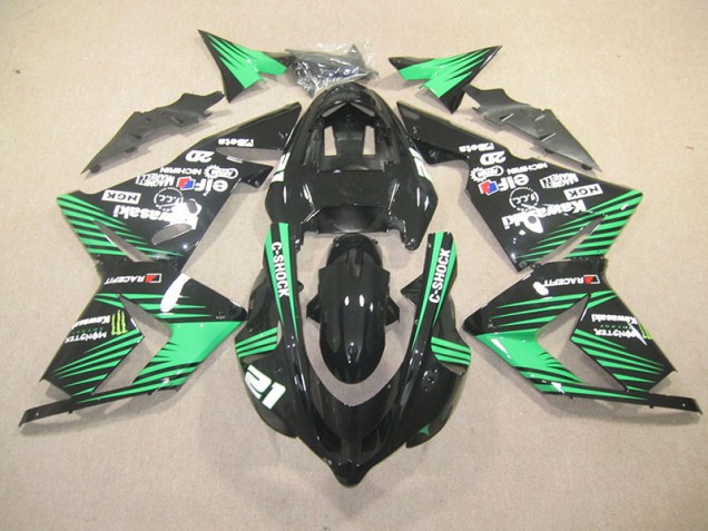 Noir Vert C-Shock Monster Carénage Moto Kawasaki ZX10R 2003-2005 Noir Vert C-Shock Monster Carénage Moto Kawasaki ZX10R 2003-2005