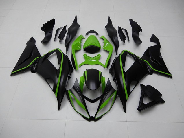 Noir Vert Carénages Moto Kawasaki ZX6R 2013-2018