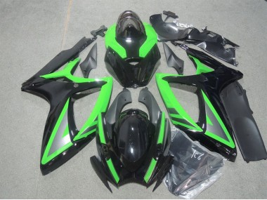 Noir Vert Carénages Moto Suzuki GSXR 600 K6 2006-2007