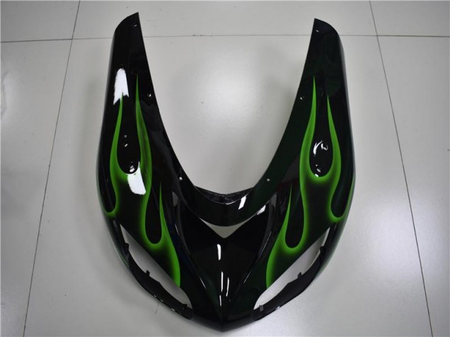 Noir Vert Flamme Carénage Moto Kawasaki ZX10R 2006-2007 Noir Vert Flamme Carénage Moto Kawasaki ZX10R 2006-2007