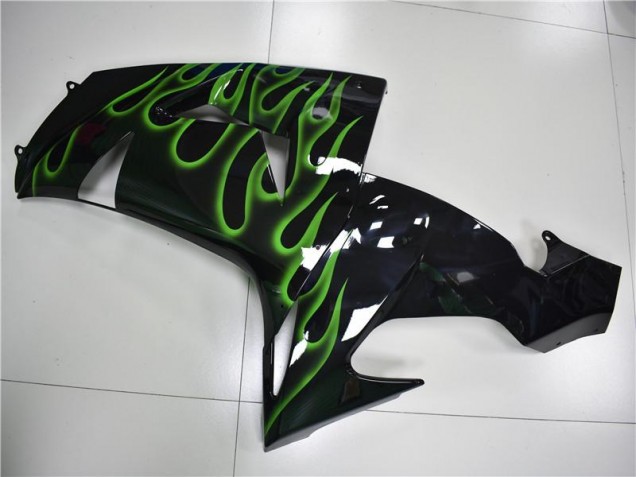 Noir Vert Flamme Carénage Moto Kawasaki ZX10R 2006-2007 Noir Vert Flamme Carénage Moto Kawasaki ZX10R 2006-2007