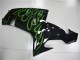 Noir Vert Flamme Carénage Moto Kawasaki ZX10R 2006-2007 Noir Vert Flamme Carénage Moto Kawasaki ZX10R 2006-2007