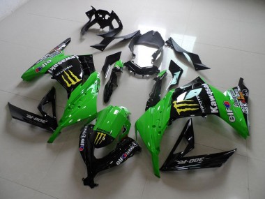 Noir Vert Monster Carénage Moto Kawasaki ZX 300R 2013-2016