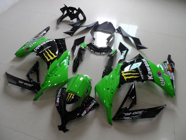 Noir Vert Monster Carénage Moto Kawasaki ZX 300R 2013-2016 Noir Vert Monster Carénage Moto Kawasaki ZX 300R 2013-2016