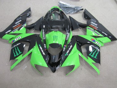 Noir Vert Monster Carénage Moto Kawasaki ZX10R 2003-2005