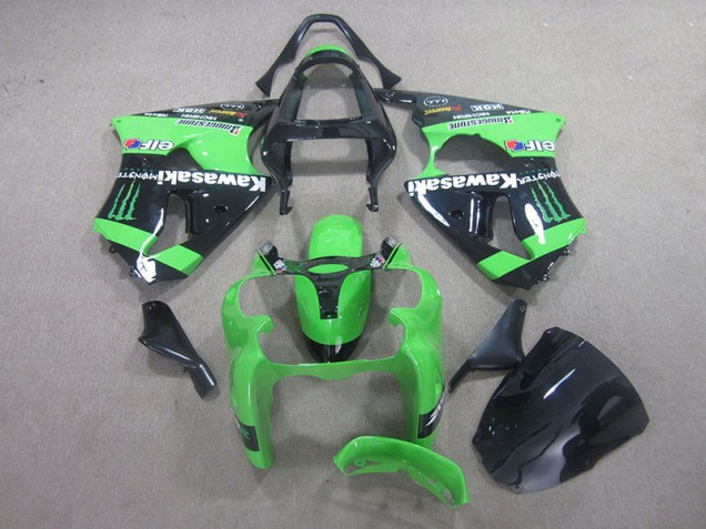 Noir Vert Monster Carénage Moto Kawasaki ZX6R 2000-2002 Noir Vert Monster Carénage Moto Kawasaki ZX6R 2000-2002