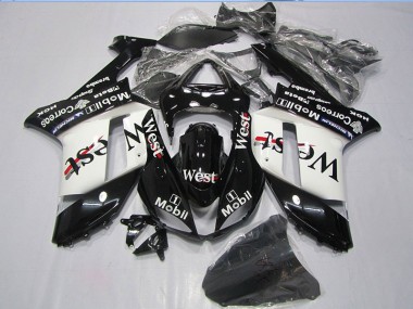Noir West Mobil Carénage Moto Kawasaki ZX6R 2007-2008