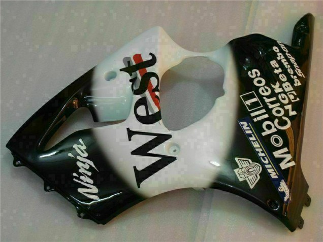 Noir West Ninja Carénage Moto Kawasaki ZX6R 2000-2002 Noir West Ninja Carénage Moto Kawasaki ZX6R 2000-2002