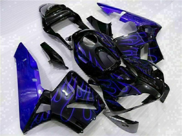 Noir avec Bleu Flamme Carénage Moto Honda CBR 600 RR 2003-2004 Noir avec Bleu Flamme Carénage Moto Honda CBR 600 RR 2003-2004