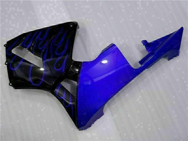 Noir avec Bleu Flamme Carénage Moto Honda CBR 600 RR 2003-2004 Noir avec Bleu Flamme Carénage Moto Honda CBR 600 RR 2003-2004