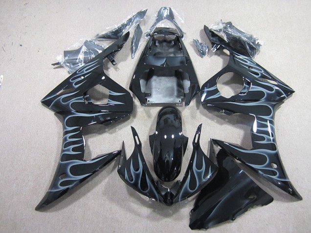 Noir avec Flamme Carénage Moto Yamaha R6 2003-2005 Noir avec Flamme Carénage Moto Yamaha R6 2003-2005