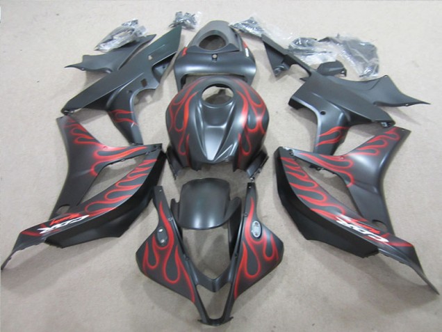 Noir avec Rouge Flamme Carénage Moto Honda CBR 600 RR 2007-2008 Noir avec Rouge Flamme Carénage Moto Honda CBR 600 RR 2007-2008