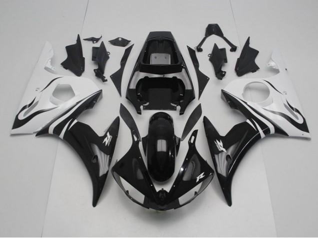 Noir et Blanc Carénage Moto Yamaha R6 2003-2005 Noir et Blanc Carénage Moto Yamaha R6 2003-2005