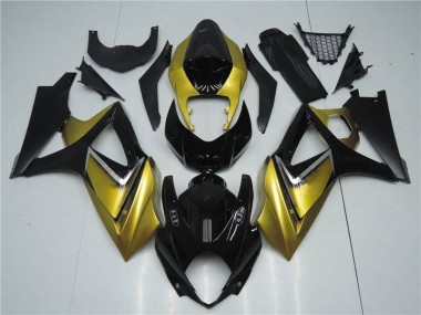 Or Noir Carénages Moto Suzuki GSXR 1000 K7 2007-2008