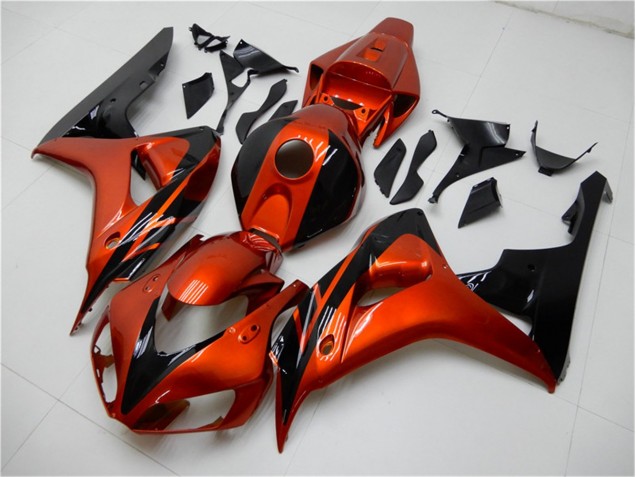Orange Noir Carénage Moto Honda CBR 1000 RR 2006-2007 Orange Noir Carénage Moto Honda CBR 1000 RR 2006-2007