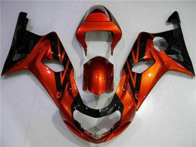 Orange Noir Carénage Moto Suzuki GSXR 1000 K1 2000-2002 Orange Noir Carénage Moto Suzuki GSXR 1000 K1 2000-2002