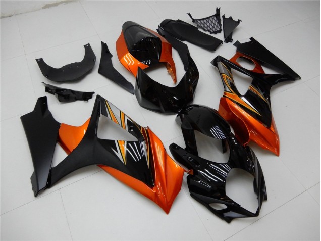 Orange Noir Carénage Moto Suzuki GSXR 1000 K7 2007-2008 Orange Noir Carénage Moto Suzuki GSXR 1000 K7 2007-2008
