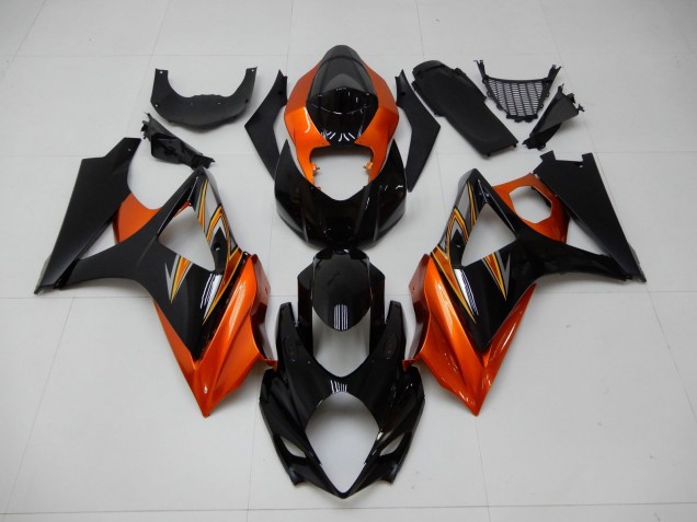 Orange Noir Carénage Moto Suzuki GSXR 1000 K7 2007-2008 Orange Noir Carénage Moto Suzuki GSXR 1000 K7 2007-2008